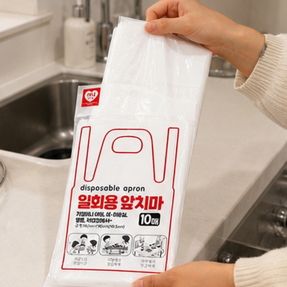 다용도 일회용 반투명 위생용 앞치마 (10매)